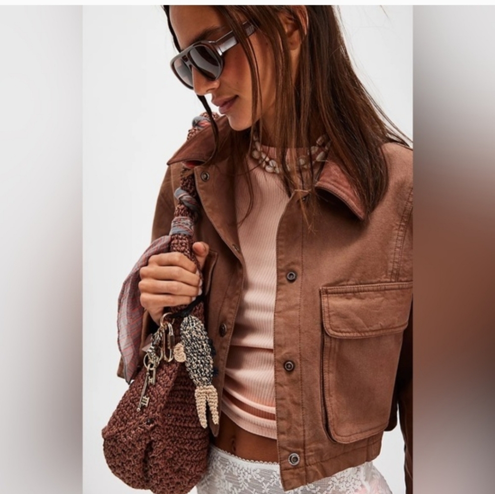 NWT Free People Raffia Fish Bag Charm